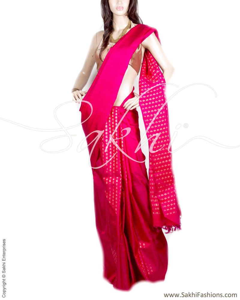 DPP-17896 - Pink & Gold Pure Kanchivaram Silk Saree