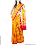 DPP-18192 - Mustard & Orange Pure Organza Silk Saree