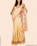DPP-1912 - Cream & Multi Pure Kanchivaram Silk Saree