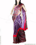 DPP-2037 - Red & Purple Pure Tussar Silk Saree