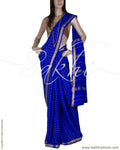 DPP-21775 - Blue & Gold Pure Crepe Silk Saree