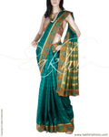 DPP-21794 - Green & Mustard Pure Silk Saree