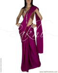 DPP-22480 - Violet Pure Crepe Silk Saree
