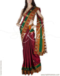 DPP-22984 - Maroon & Multi Pure Kanchivaram Silk Saree