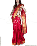 DPP-23019 - Maroon & Gold Pure Kanchivaram Silk Saree