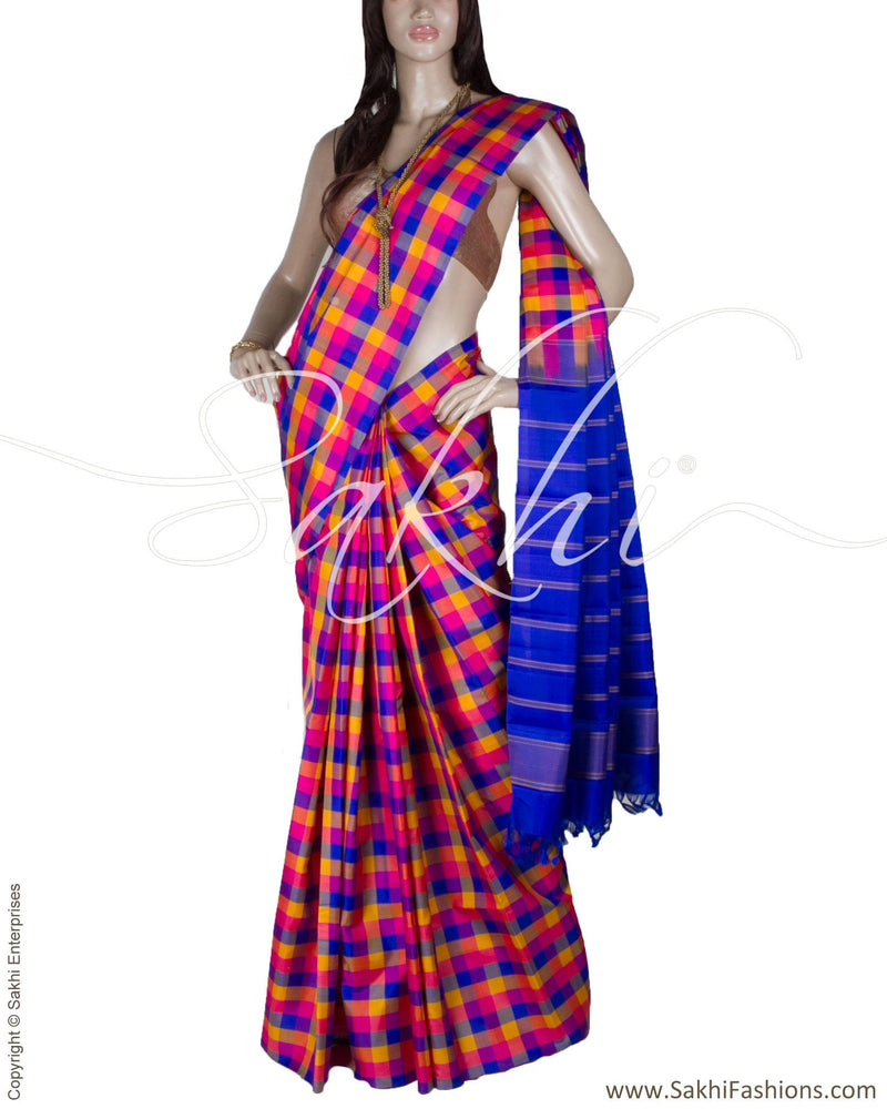 DPP-23603 - Multi & Purple Pure Kanchivaram Silk Saree
