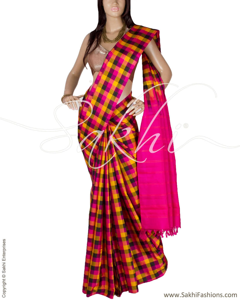DPP-23611 - Multi & Pink Pure Kanchivaram Silk Saree