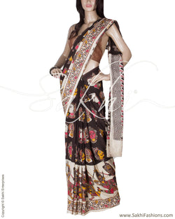 DPP-23857 - Black Silk & Cotton Saree