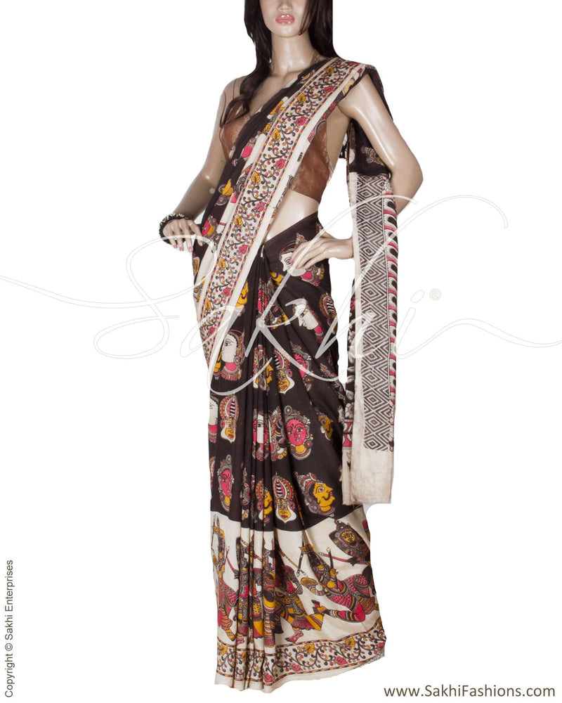 DPP-23857 - Black Silk & Cotton Saree