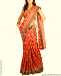 DPP-2834 - Red & Multi Pure Linen Saree