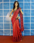 DPP-2954 Red Tussar Kalamkari Saree