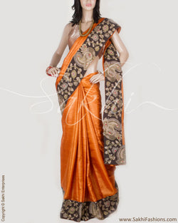 DPP-2969 - Mustard & Multi Pure Tussar Silk Saree