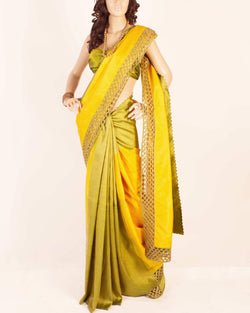 DPP-344 - Yellow & Green Pure Kanchivaram Silk Saree