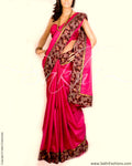 DPP-4154 - Pink & Multi Pure Tussar Silk Saree