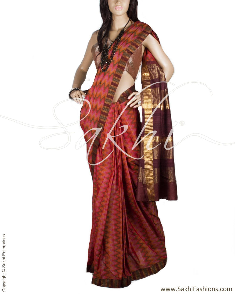 DPP-4212 - Pink  Pure Cotton Saree