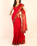 DPP-5124 - Red & Multi Pure Silk Saree