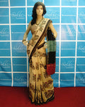 DPP-5557 - Beige & Multi Pure Chanderi  Saree