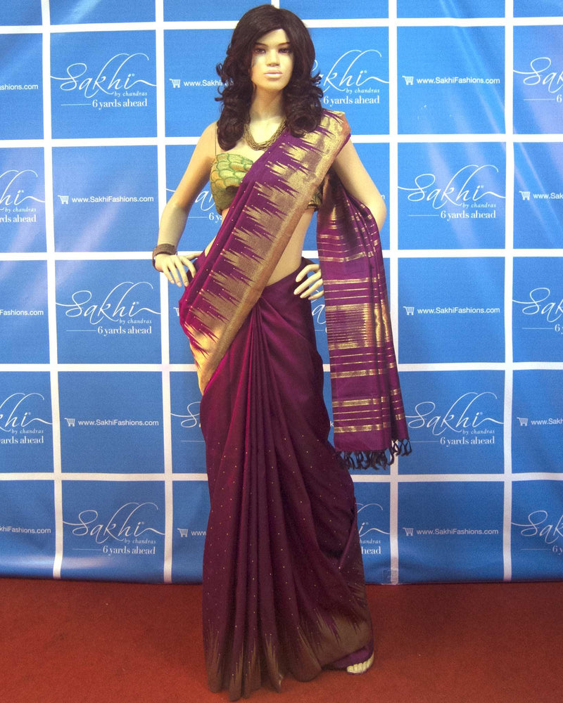 DPP-598 - Purple & Multi Pure Kanchivaram Silk Saree