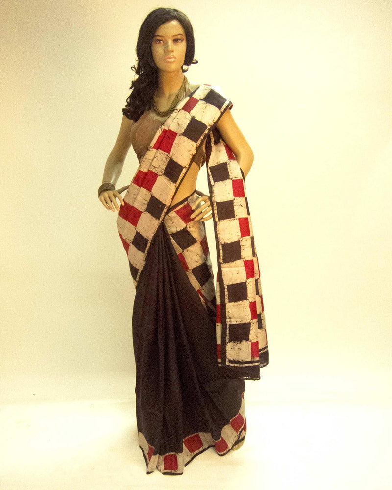 DPP-6619 - Brown & Multi Pure Silk Saree