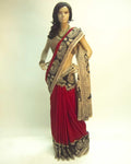DPP-6664 - Red & Multi Silk & Cotton Saree