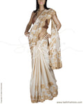 DPP-6794 - Beige & Gold Pure Tussar Silk Saree
