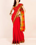 DPP-6891 - Red & Multi Pure Silk Saree