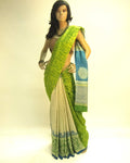 DPP-6935 - Blue & Green Pure Tussar Silk Saree
