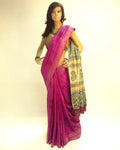 DPP-6944 - Pink & Multi Pure Tussar Silk Saree