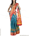 DPP-7070 - Blue & Yellow Pure Silk Saree