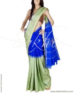 DPP-7164 - Blue & Green Pure Kanchivaram Silk Saree