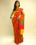 DPP-7173 - Multi & Pink Pure Organza Silk Saree