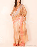 DPP-7232 - Beige & Multi Pure Tussar Silk Saree