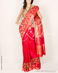 DPP-7235 - Red & Multi Pure Tussar Silk Saree