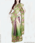DPP-8570 - Green & Multi Pure Organza Silk Saree