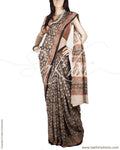 DPP-8911 - Black & Beige Pure Cotton Saree