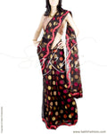 DPP-97 - Black & Multi Pure Organza Silk Saree
