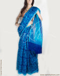 DPP-9708 - Blue & Blue Pure Organza Silk Saree