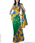 DPP-9794 - Mustard & Green Pure Silk Saree