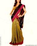 DPP-989 - Green & Multi Pure Banarasi Silk Saree
