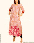 DPP-R9171 - Pink & White Pure Cotton Outer Top With Sleeves