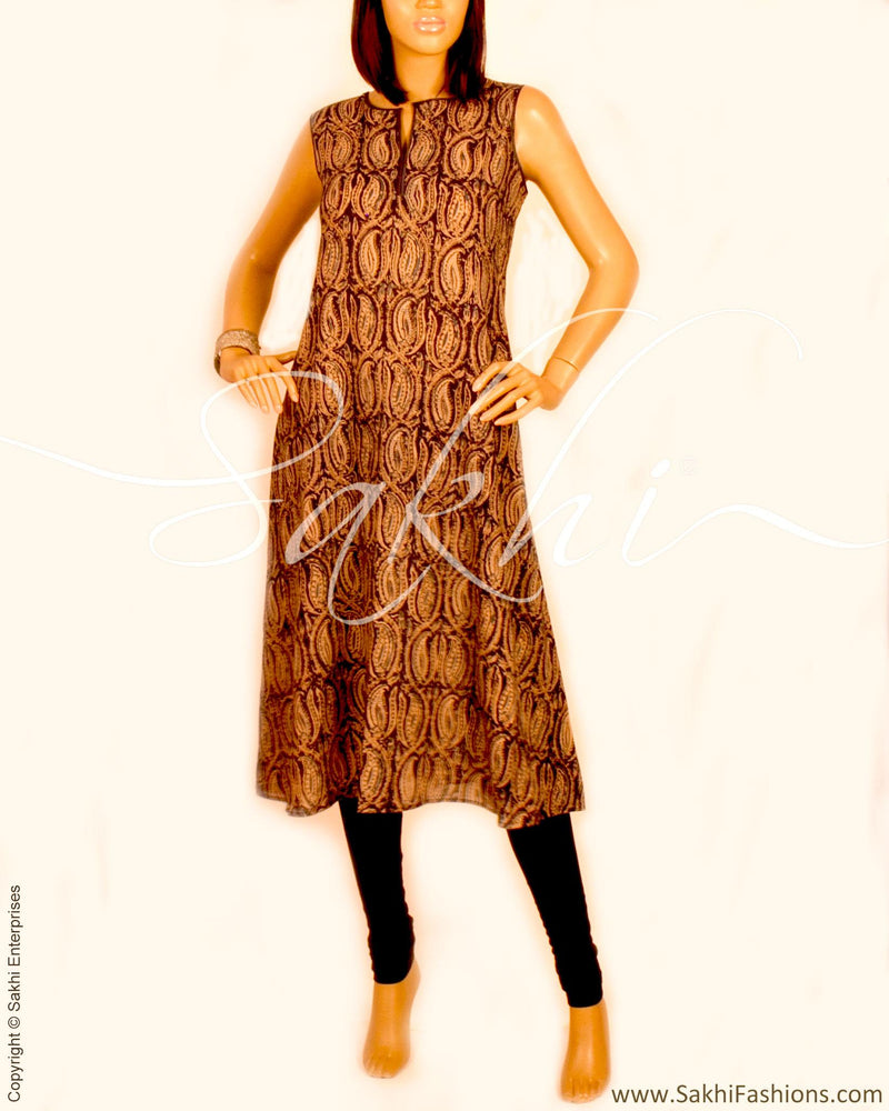 DPP-R9250 - Maroon & Beige Pure Cotton Kurthi