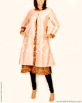 DPP-R9255 - Cream & Multi Blended Fabric Outer Top With Sleeves