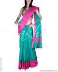 DPQ-1190 - Green & Pink Pure Kota Silk Saree