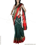DPQ-12262 - Green & Pink Pure Banarasi Silk Saree