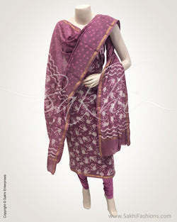 DPQ-15456 - Peach &  Chanderi Chudidhar