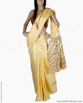 DPQ-17698 - Yellow & Grey Pure Kanchivaram Silk Saree