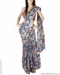 DPQ-18580 - Blue & Beige Pure Cotton Saree