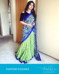 DPQ-21294 - Blue & green Silk & Cotton saree