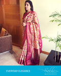 DPQ-21537 - Beige & Pink Pure Silk Saree