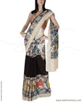 DPQ-2154 - Black & Multi Pure Silk Saree